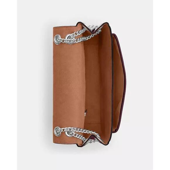 NWT Coach Elodie Crossbody Bag Shiny smooth leather CCF09 Maple Silver - Picture 11 of 11